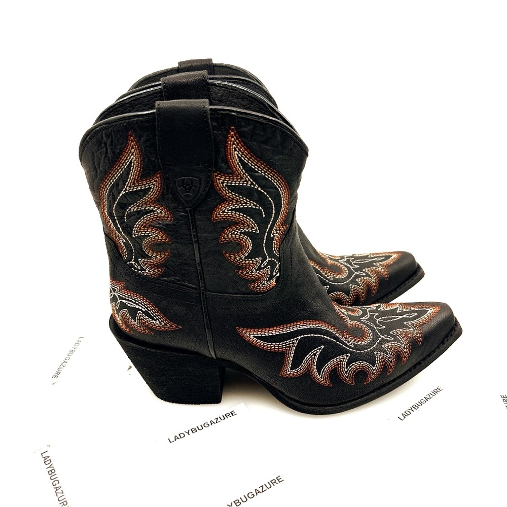 🔥 NWOB ARIAT Chandler LXE Spade Women’s SnipToe Black Boots Size 7 - Picture 4 of 15